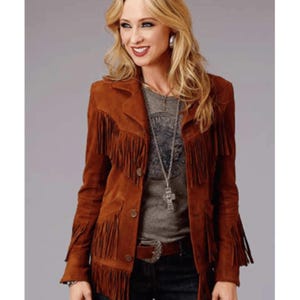Handmade Women’s Brown Suede Fringe Jacket | Western Boho Cowgirl Coat | Vintage Festival Tassel Style