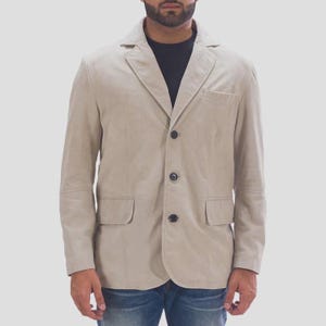 Blazer de gamuza hecho a mano: abrigo de estilo vintage para hombre