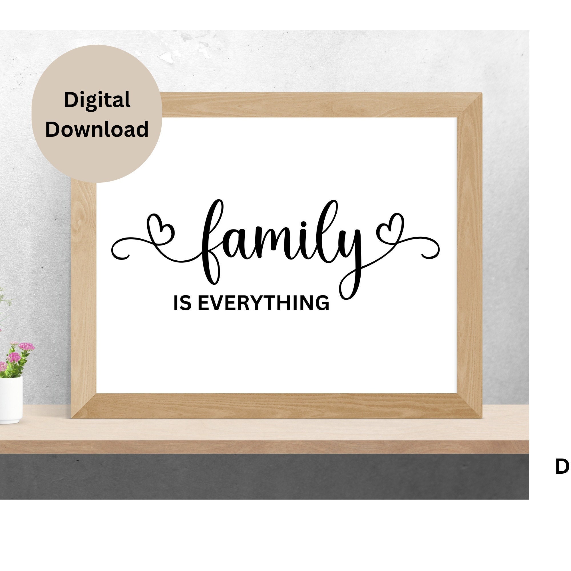 Family is Everything Digital Wall Art, Family Printable Wall Art ...