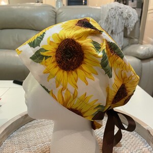 Sunny Sunflower Euro-Style Scrub Cap - Surgical hat - Scrub Cap - Scrub Hat -Cotton Scrub Cap -Surgical Scrub Cap - Healthcare Worker