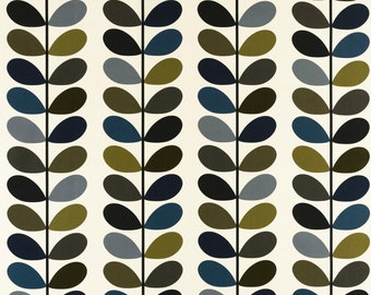 Orla Kiely Multi Stem Fabric Moss, Curtain Fabric, Craft Fabric, Upholstery Fabric, Cotton Fabric