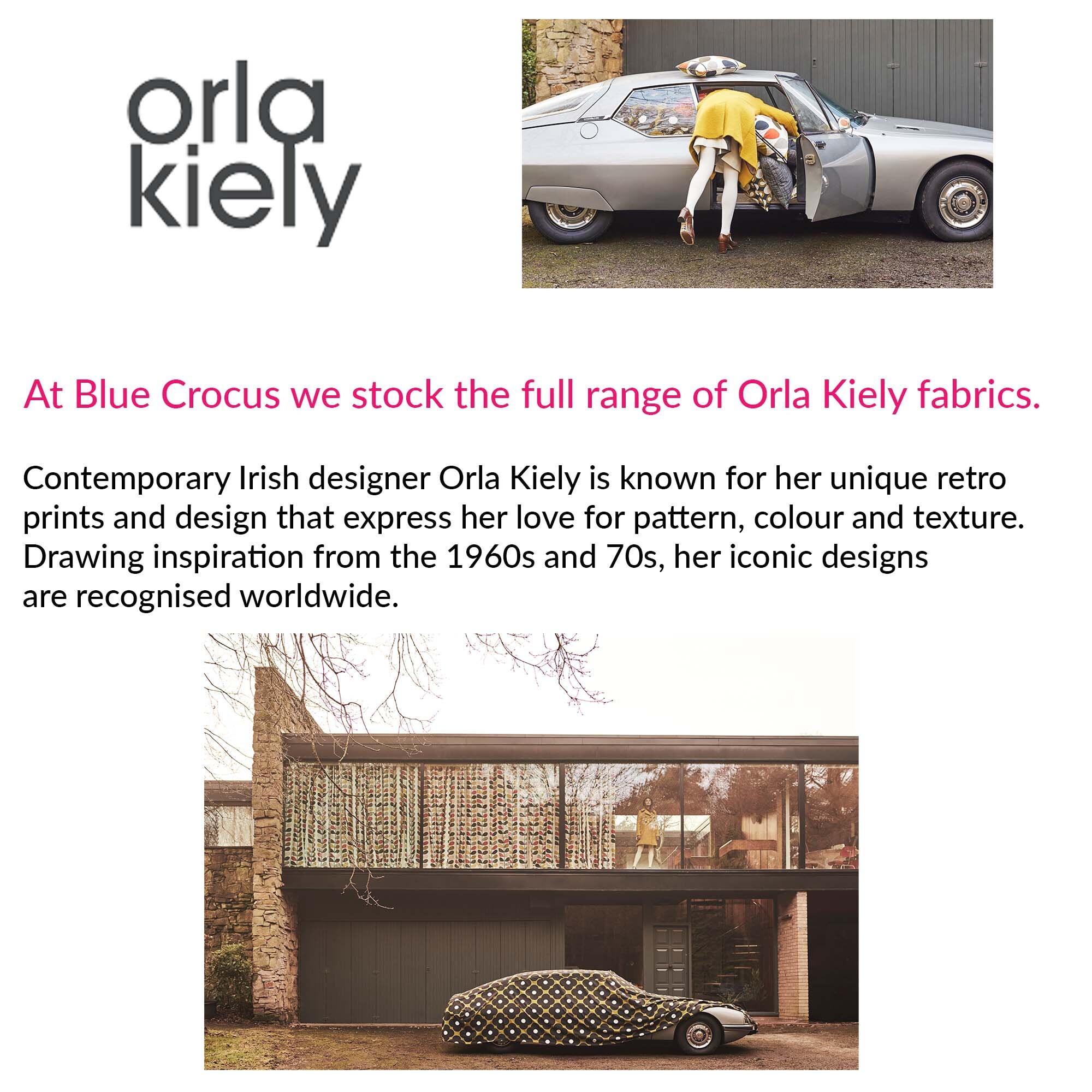 Orla Kiely Giant Stem Fabric Moss Curtain Fabric Craft Etsy UK