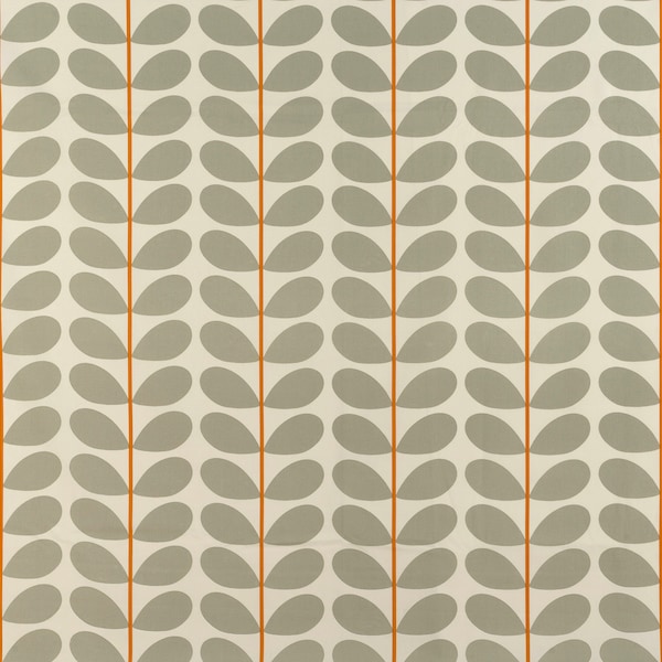 Orla Kiely Tige bicolore Gris chaud, Tissu rideau, Tissu artisanal, Tissu d’ameublement, Tissu de coton, Tissu gris