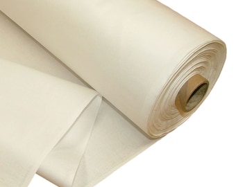 Ivory Poly Cotton Curtain Lining, Curtain Fabric, Craft Fabric, Upholstery Fabric, Cotton Fabric, white Fabric
