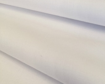 White Poly Cotton Curtain Lining, Curtain Fabric, Craft Fabric, Upholstery Fabric, Cotton Fabric, white Fabric, polycotton