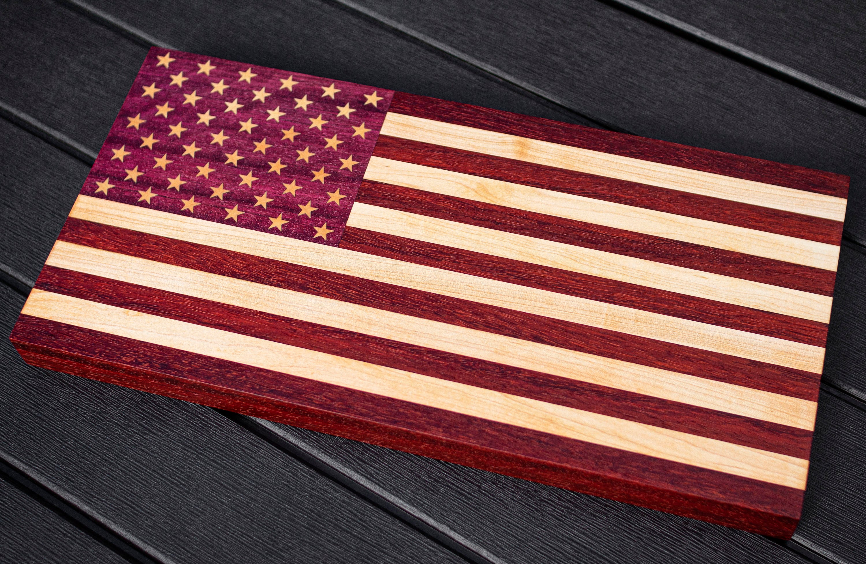 American Flag Edge Grain Cutting Board Artisan Handmade Etsy