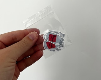 Mini New Girl Jar Stickers | Pack of 10 | Mini Douchebag Jar stickers | New Girl Stickers | Mini tv show stickers | Mini bulk stickers