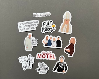 Schitts Creek Sticker Pack | David Rose | Alexis Rose | Moira Rose | Johnny Rose | Waterproof stickers