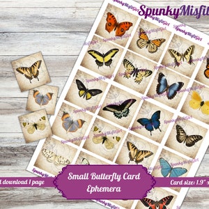 Schmetterlingskarten Junk Journal Kit Ephemera Junk Journals Druckbare Schmetterlinge Vintage Schmetterling Scrapbook Karten ATC Karten Junk Journals
