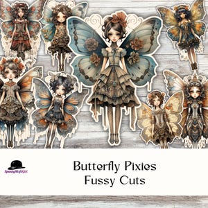 Butterfly Pixie Fussy Cuts: Junk Journal Ephemera Kit (Digital Download)