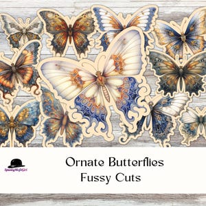 Printable Crafting Kit Butterfly Fussy Cuts Butterfly Junk Journal Ephemera Kit Fussy Cut Printables Butterflies JunkJournal Fussy Cuts
