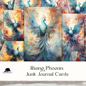 Phoenix Bird Junk Journal Cards: Fantasy Ephemera (Digital Download)