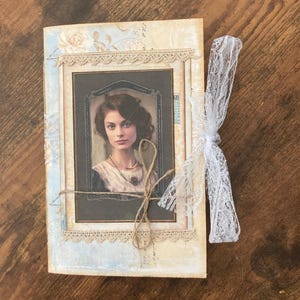 Handmade Junk Journal For Sale Vintage Victorian Lady Homemade Notebook Journal Unique Gift for Writer Artist