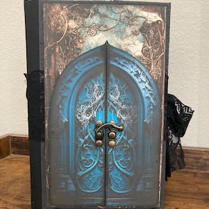 Gothic Junk Journal, Chunky Gothic Junk Journal, Handmade Junk Journal for Sale, Goth Girl Junk Journal, Dark Black Cat Witch Art Journals