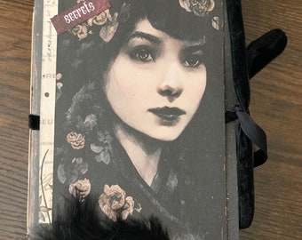 Junk Journal For Sale, Goth Journal, Handmade JunkJournal, Gothic Witch, Black Roses Junk Journal, Goth Notebook, Gift for Goth
