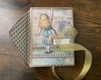 Alice in Wonderland Handmade Junk Journal For Sale Gift for Her Cheshire Cat Mad Hatter Alice Lover Journals Notebook Writer Creative