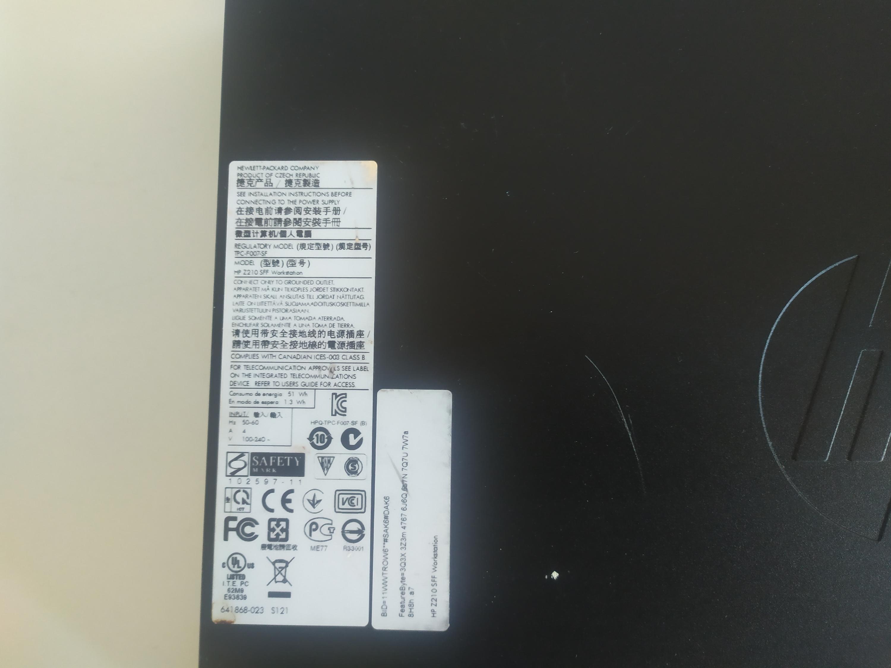 HP Z210 Workstation | Intel Core I3-2120 @ 3.30 Ghz | 4GB DDR3