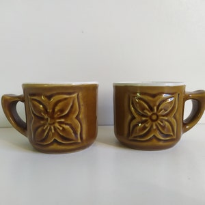 Set of 2 Vintage Handmade Ceramic Coffee and Tea Cups from Lithuania (1960s)