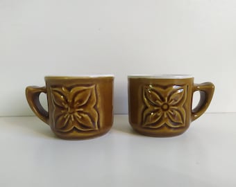 Set of 2 Vintage Handmade Ceramic Coffee and Tea Cups from Lithuania (1960s)