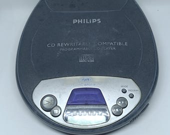 Vintage Philips Portable CD Player • Cd-rewritable Compatible