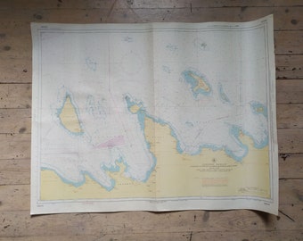 Mappa navale sovietica vintage - Mar Baltico e Golfo di Finlandia - anni '80