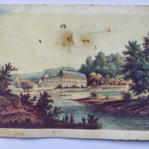 Cartolina d'epoca Vilnius Environs Zakret, Litografia. Museo di storia ed enthonography dell'URSS lituana.