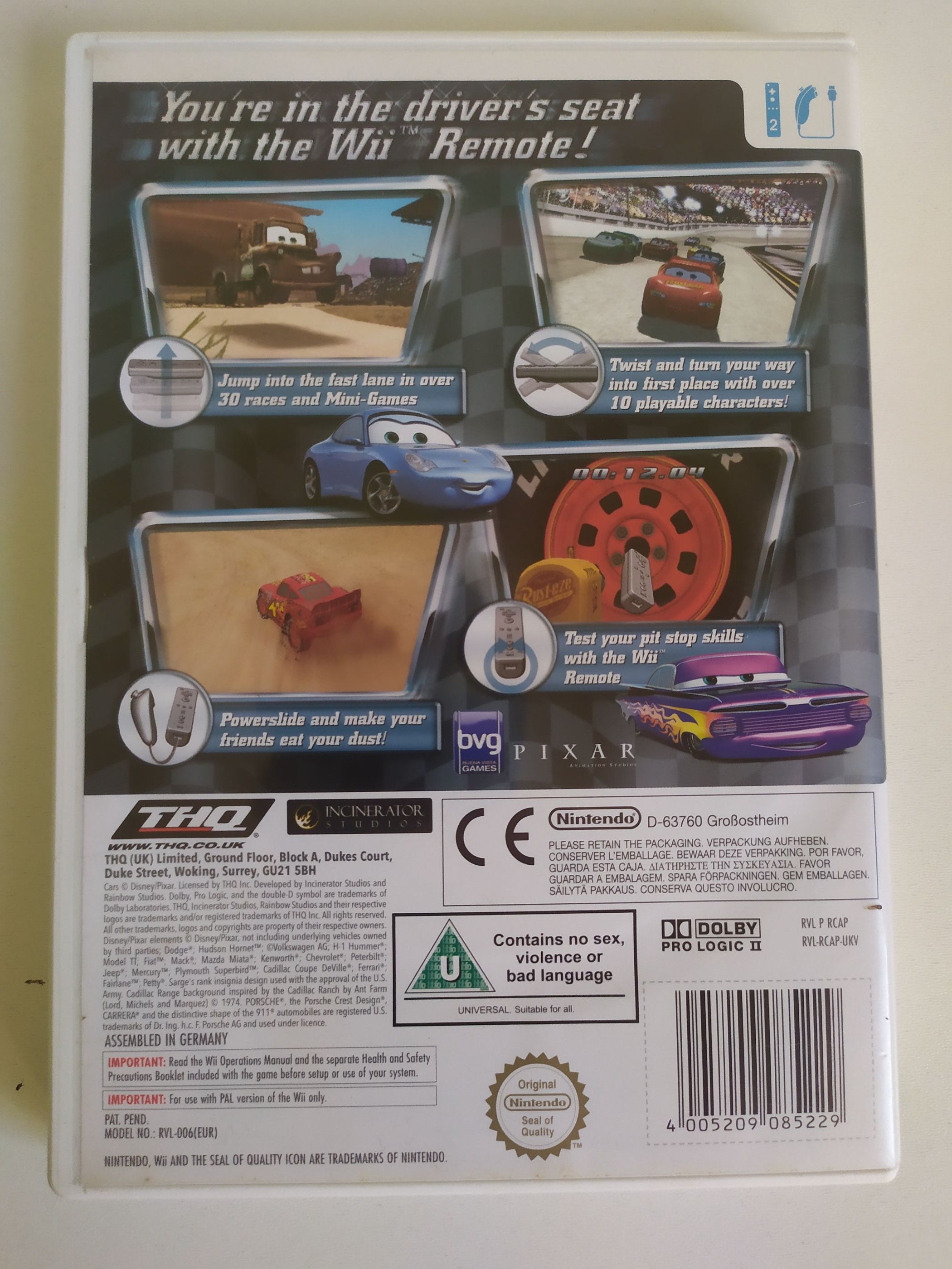 Vintage disney pixar cars game for nintendo wii complete and