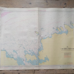 Vintage Marine-Militärkarte der UdSSR - Finnischer Meerbusen & Ostsee - 1980er Jahre