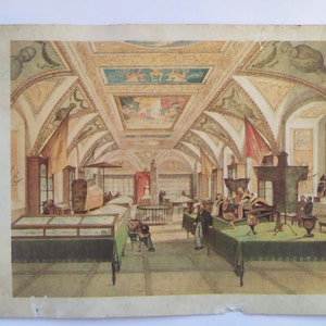 Salle d’archéologie des cartes postales vintage au Musée des antiquités. Lithographie de Ch. Bachelier - Lituanie 1987
