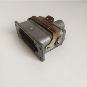 Vintage USSR Electronic Part - Cable Connector with Silver Pins, Water Resistant, Steampunk