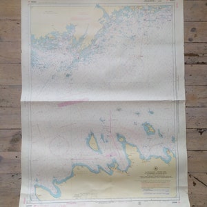 Vintage Marine-Militärkarte der UdSSR - Ostsee & Finnischer Meerbusen - 1980er Jahre