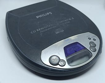 Vintage Philips Portable CD Player • CD-Rewritable Compatible • Dynamic Bass Boost • 90s/Y2K Personal CD Walkman • Tested & Working