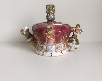 Vintage Leonardo / Corona / Dipinto a mano / Novità / Teiera / Decorativo / Display / Ornamento / Decorazione / Collezionabile / Vintage