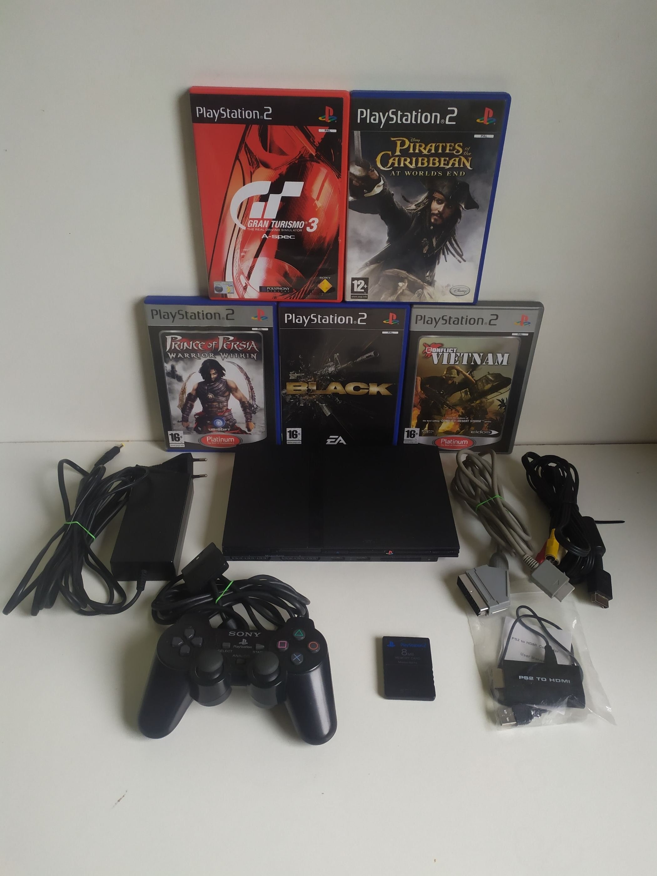 OEM Sony PS2 SLIM Video Game System Gaming Bundle Console Set