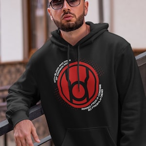 Red Lantern Hoodie DC Comics, DCEU, John Stewart, Hal Jordan, In Brightest Day, In Blackest Night, Lantern Corps, Blood and Rage, Crimson