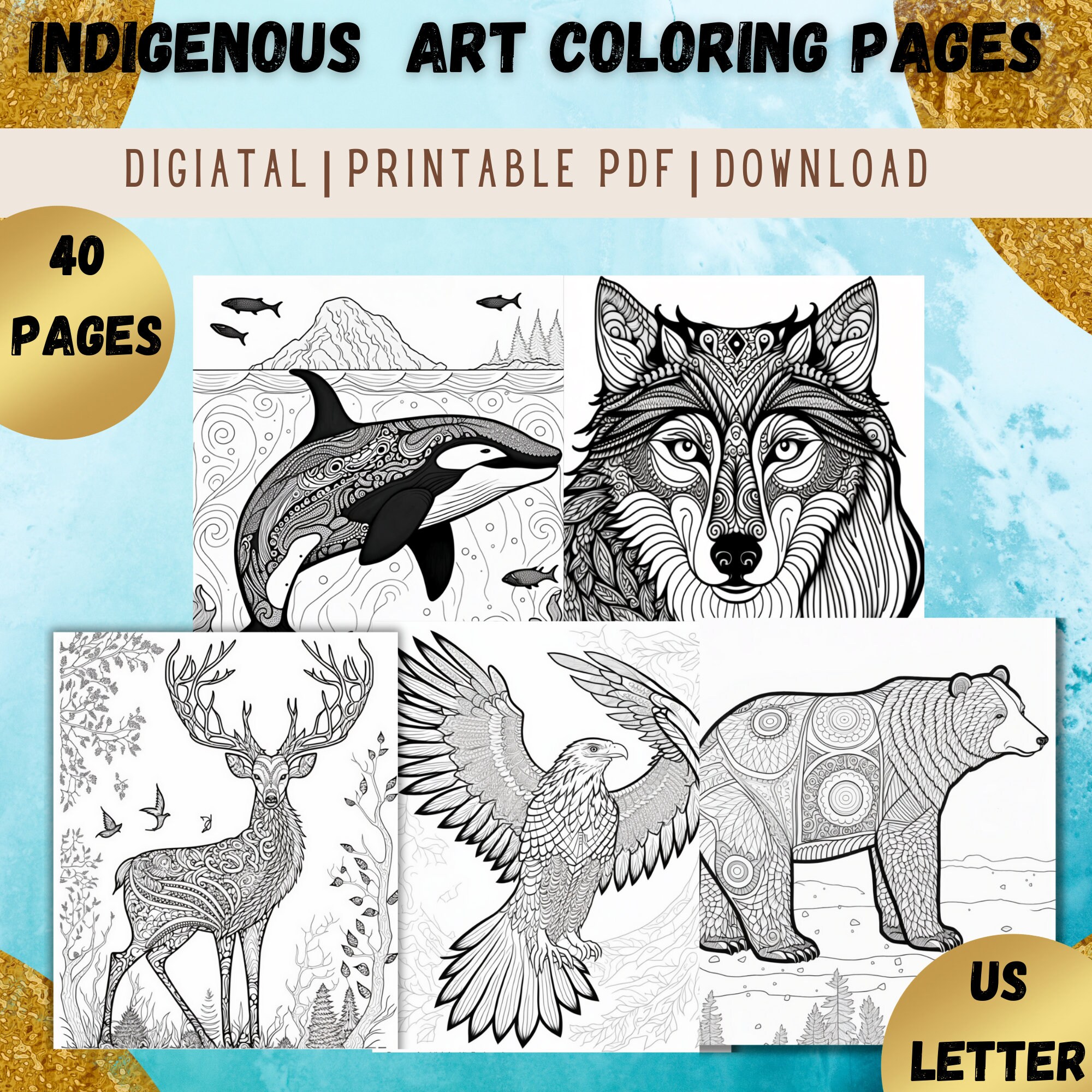 Indigenous Animal Coloring Pages, First Nations Coloring Book for ...