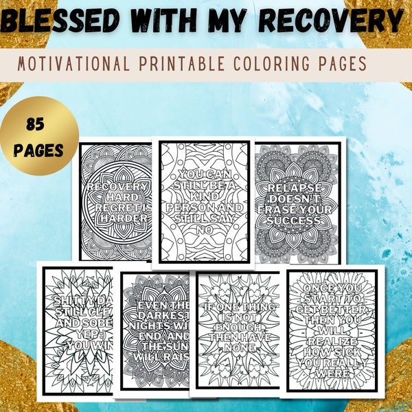 Sobriety, 12 Steps, Recovery Coloring Pages, Adult Coloring Book Makes a Great Recovery Gift, Serenity, Mindfulness Gift, Self Healing