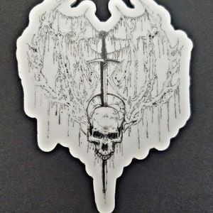 Transparent GetnSkulld Death Metal Logo, Totenkopf Sticker, Death Metal Sticker, transparent vinyl sticker,