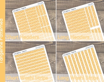 Blank Header Boxes and "Washi" strips - Tangerine Patterned