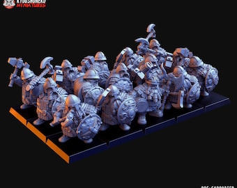Dwarf Warrior Unit - Kyoushuneko Miniatures