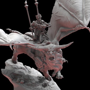 Evil Dwarf Sorcerer on Magical Beast - Lost Kingdom Miniatures