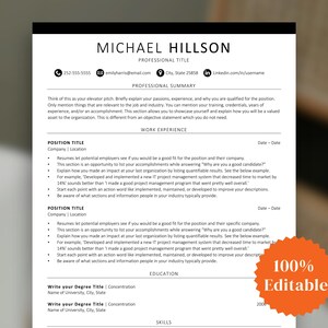 Entry Level and Recent Graduate Resume Template | ATS Friendly Word Resume Template | Simple & Clean Format | Editable Word File
