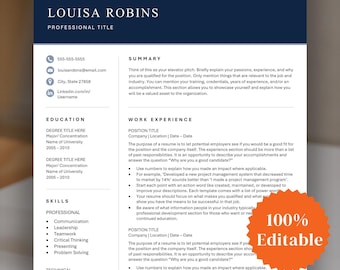 Corporate Resume Template for Mid-Level Professional | Easy-to-Edit Word Format | Resume Bundle | Instant Digital Download
