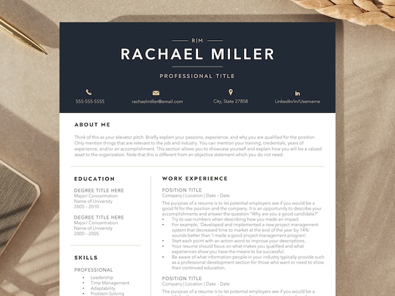 Modern Executive Resume Template professional Resume - Etsy