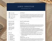 Modern Corporate Resume Template for Word | Professional Office Job Resume Bundle | Instant Download