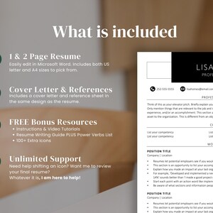 Word Resume Template for Job Seekers: Cover Letter & Reference Templates (Instant Download) image 2