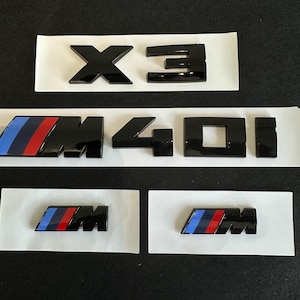 Blanksvart X3 M40i komplett emblempaket för BMW X3 G01 personlig present
