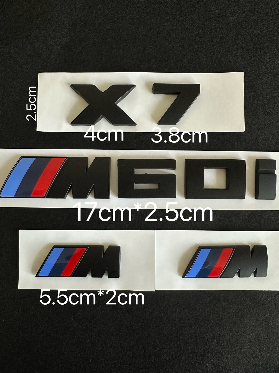 Matt Black BMW X7 M60i Full Badges Package for BMW X7 G07 Custom Gift ...