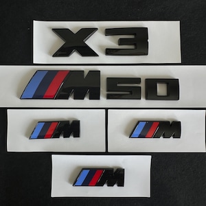 Pacote de emblemas completos preto brilhante X3 M50 para BMW Novo X3 2025 Presente personalizado