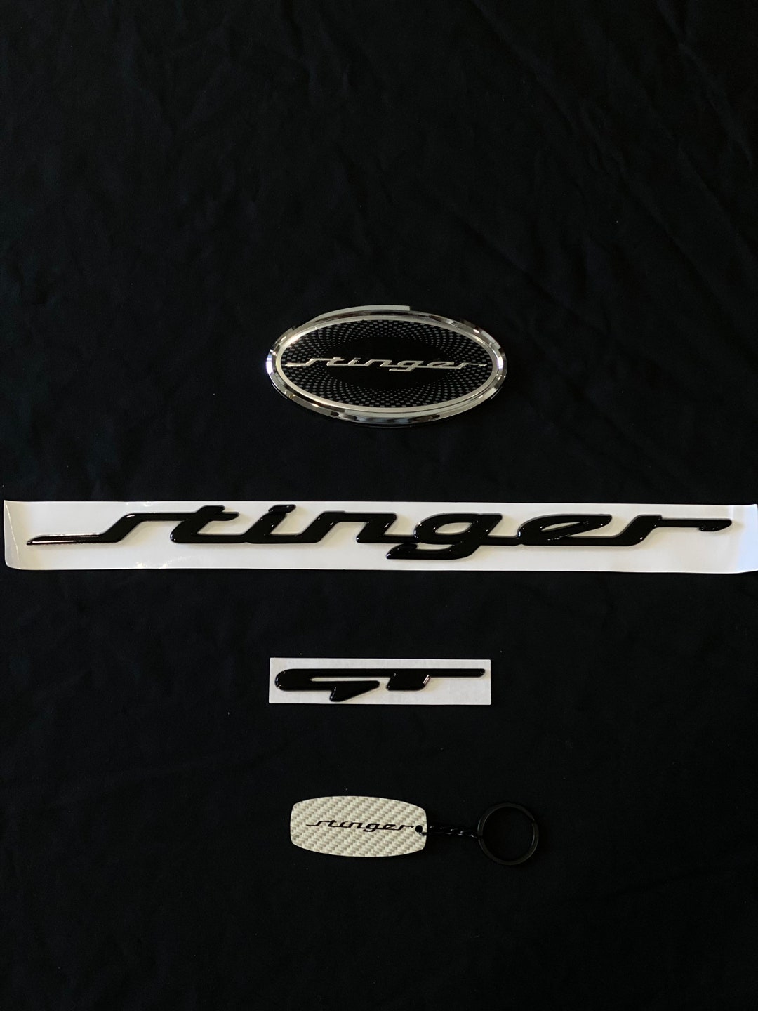 Kia Stinger Emblem Full Car Badges Gloss Black Package 2 Etsy Australia